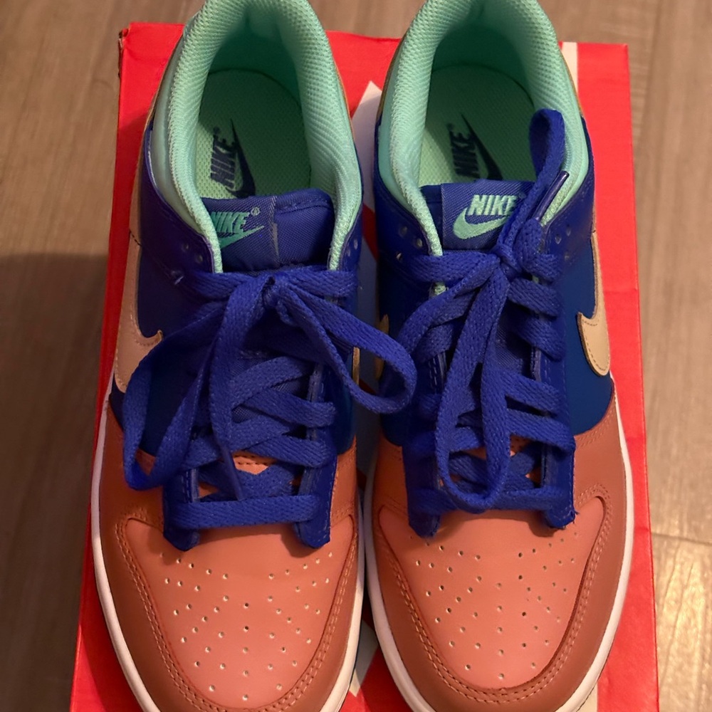 Nike Dunks Low Blue and Orange Sneakers Vibrant Design